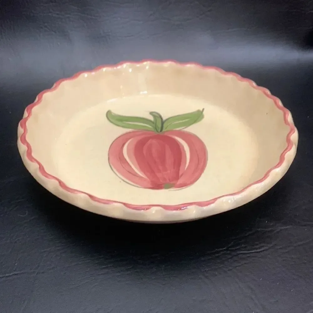 Los Angeles Pottery Oven Ware 630 Apple Pie Baking Serving Round 9 Inch Plate
